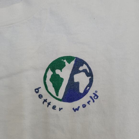 Vintage 90s Earth-Day Shirt Womens Large 21x25 White Better-World - Picture 11 of 16